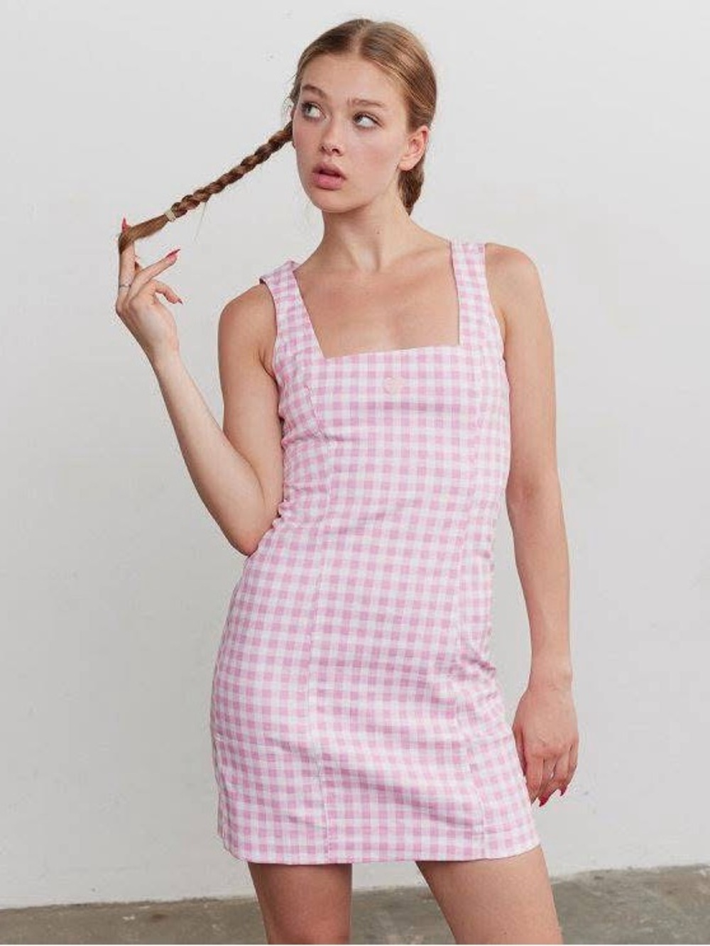 Lazy Oaf 2018 Pink Heart Gingham Dress